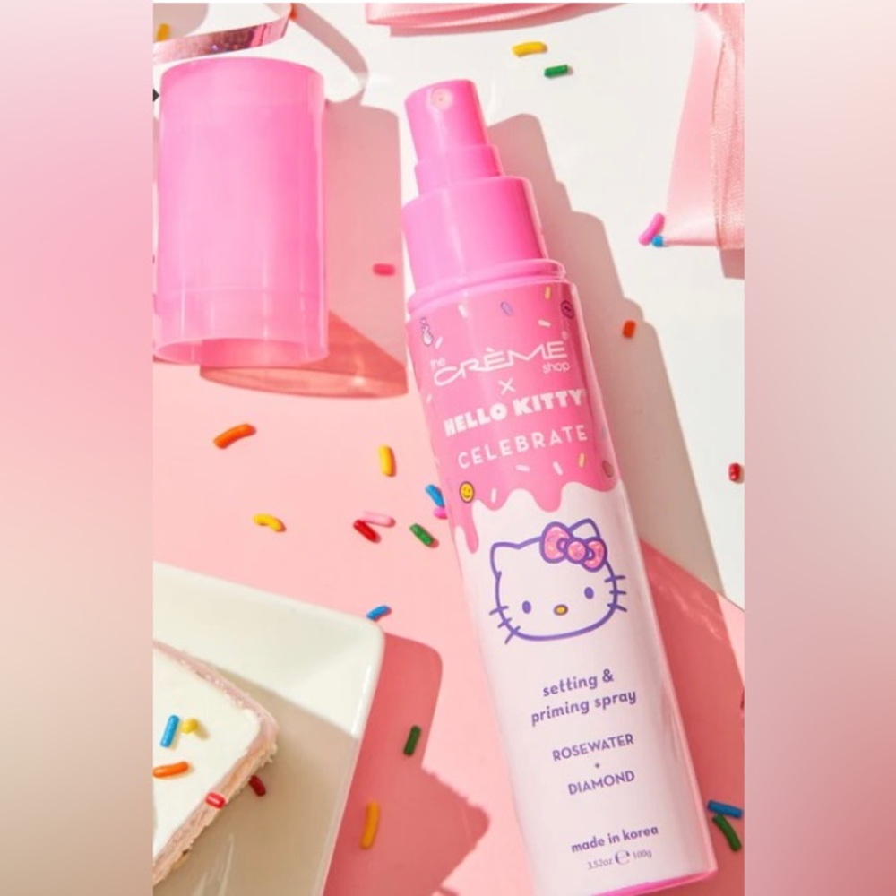 Hello Kitty Setting and Priming Spray Rose Water and Diamond X The Creme Shop